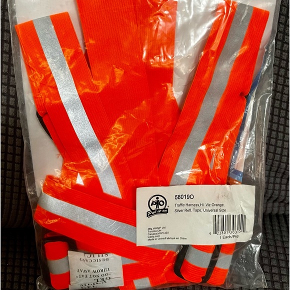 ORANGE High Visibility Suspenders Reflective Harness Belt Strap Traffic Safety - Picture 2 of 3